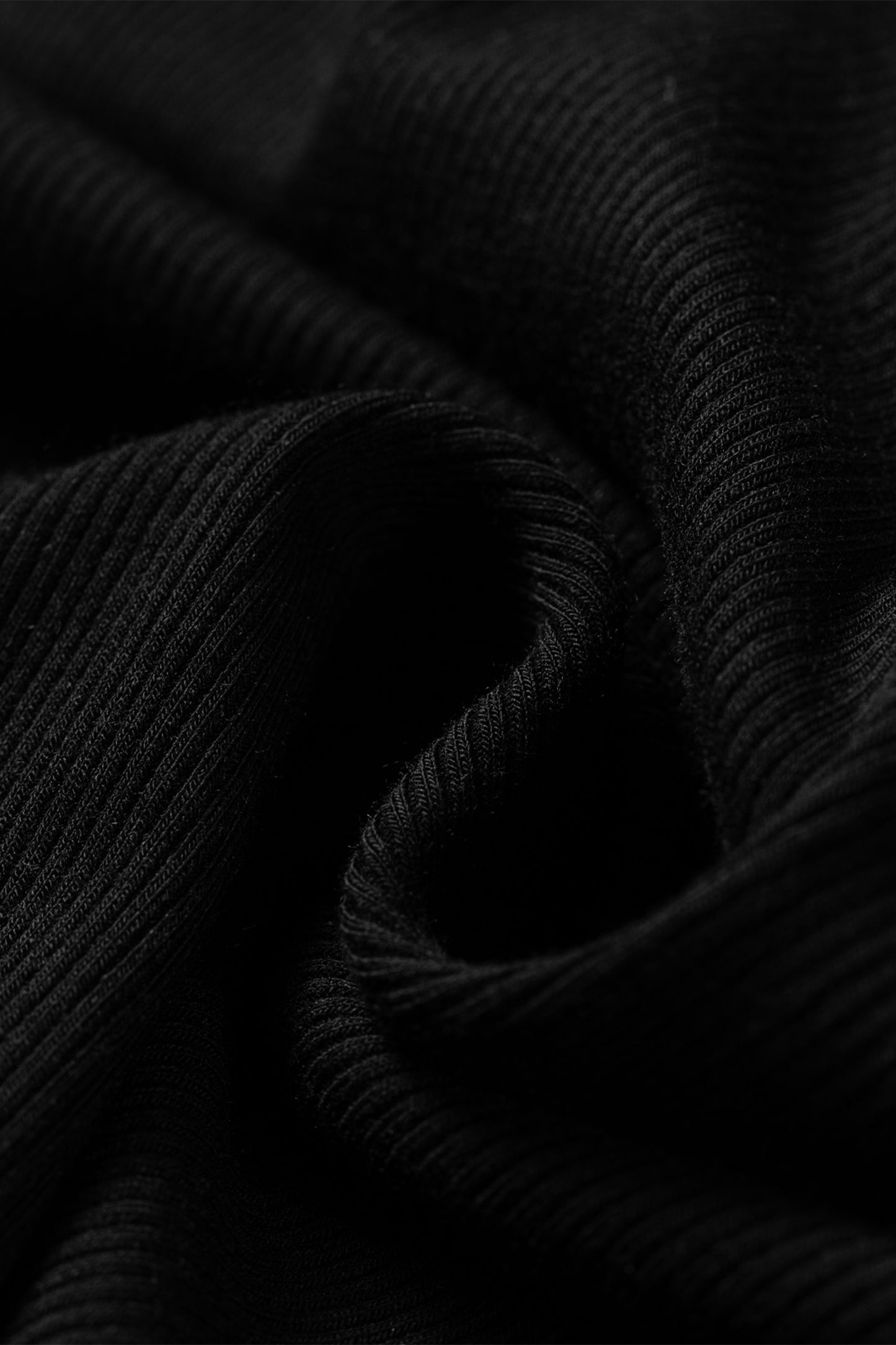 Black Slim Ribbed Padded Tank Top