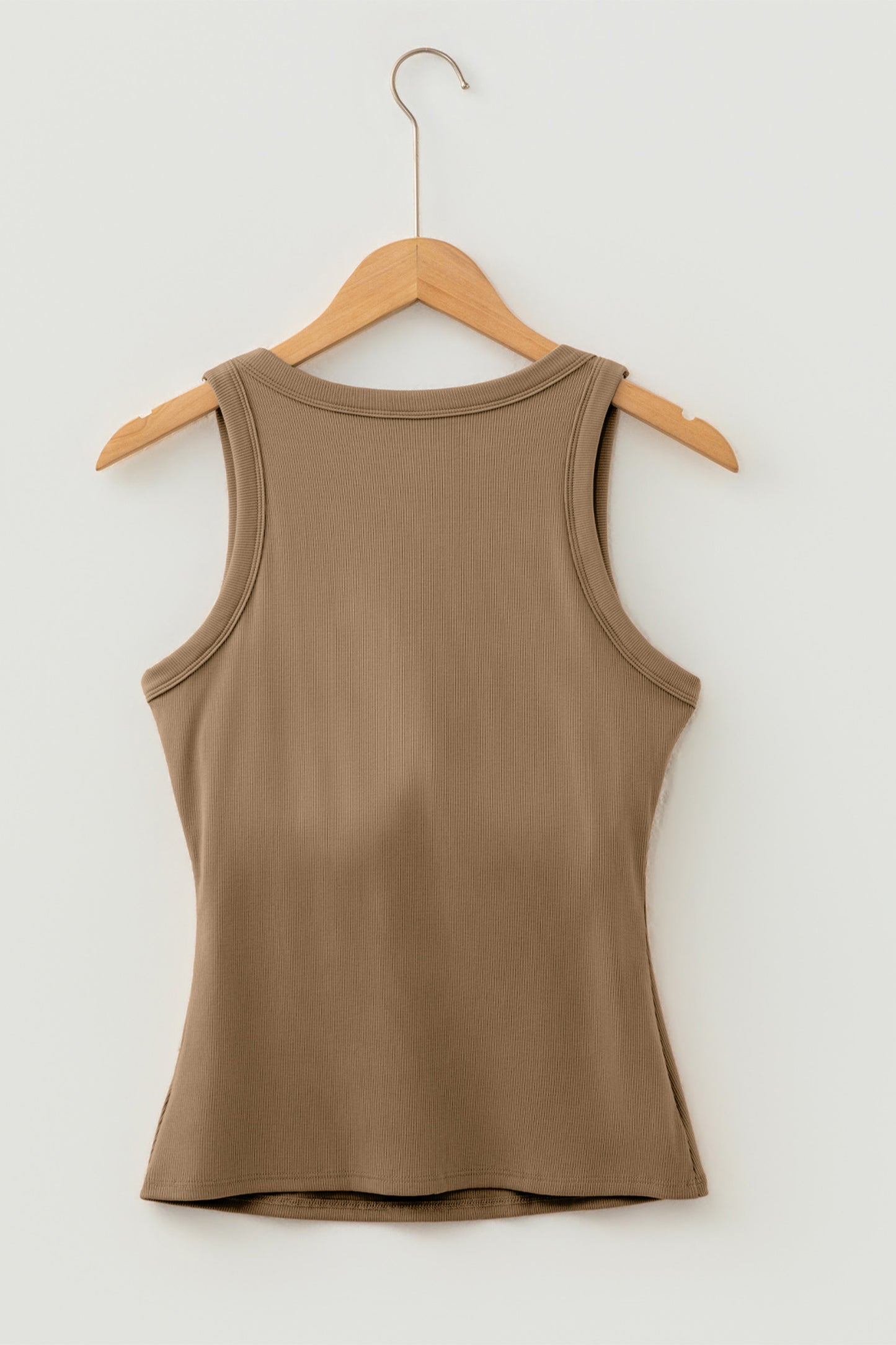 Black Slim Ribbed Padded Tank Top
