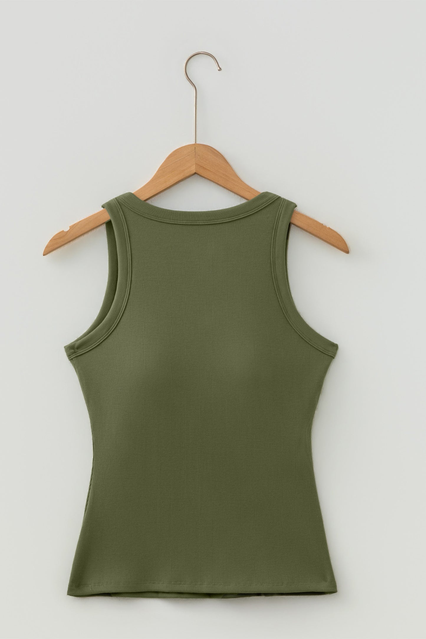 Black Slim Ribbed Padded Tank Top