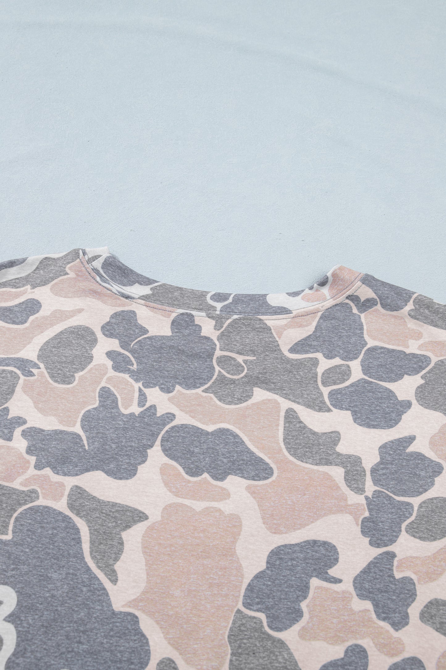 Multicolour Retro Camouflage Print Plus Size T Shirt