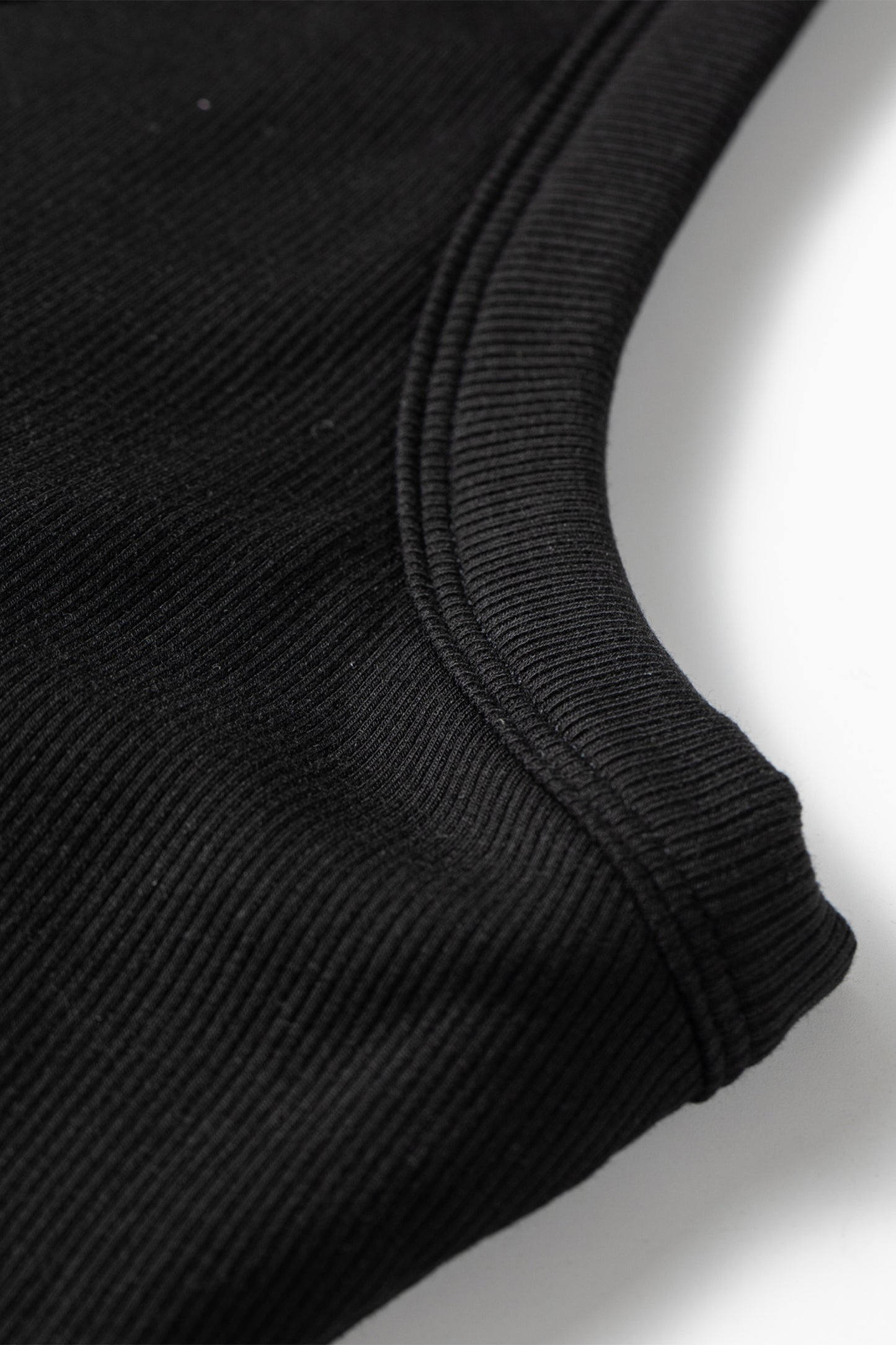 Black Slim Ribbed Padded Tank Top
