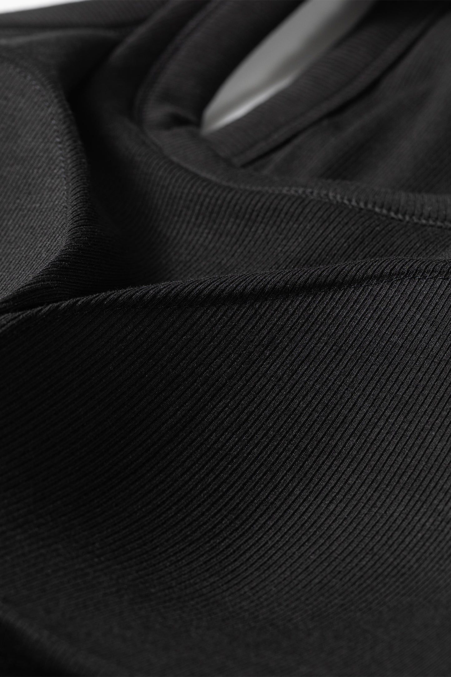 Black Slim Ribbed Padded Tank Top