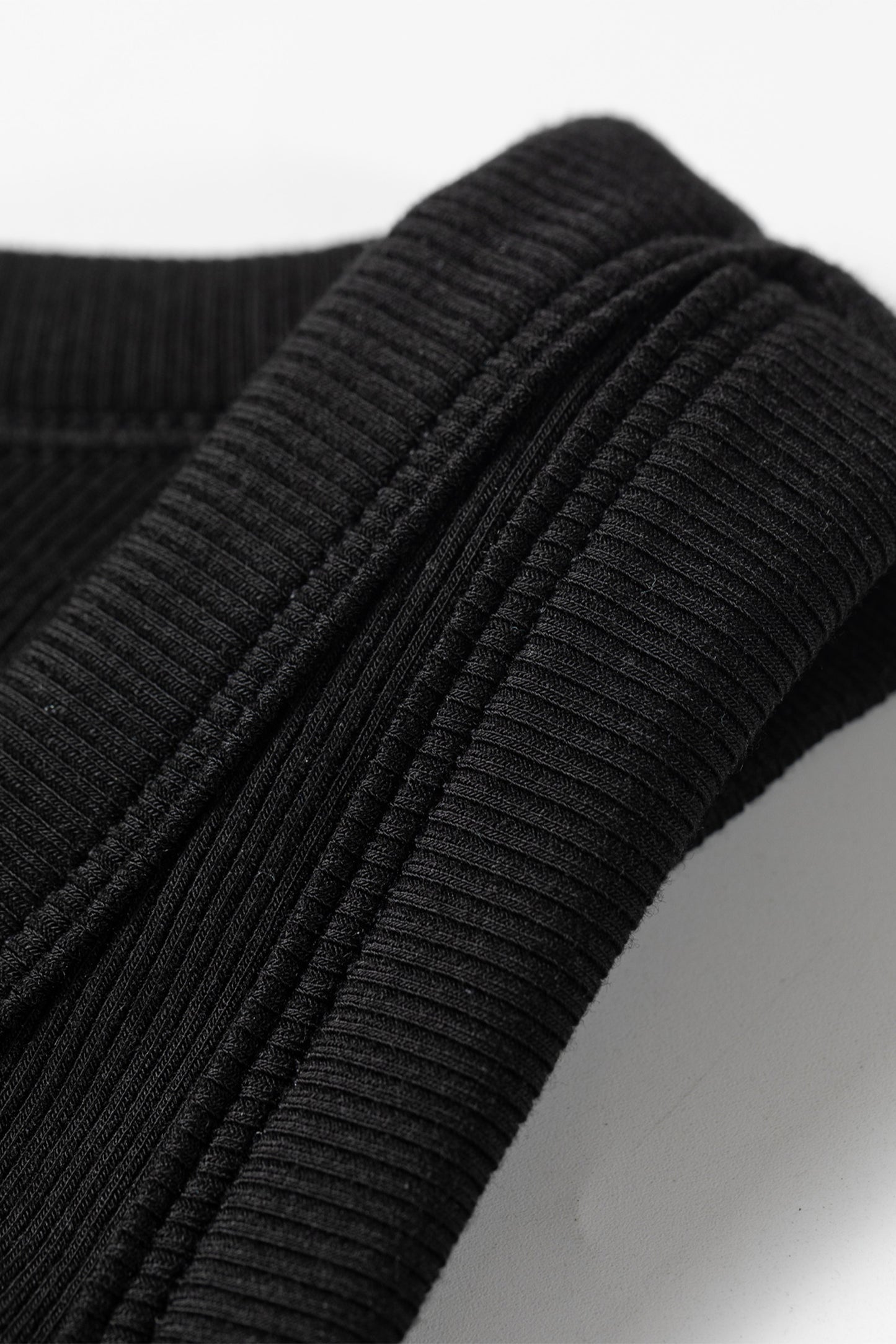 Black Slim Ribbed Padded Tank Top